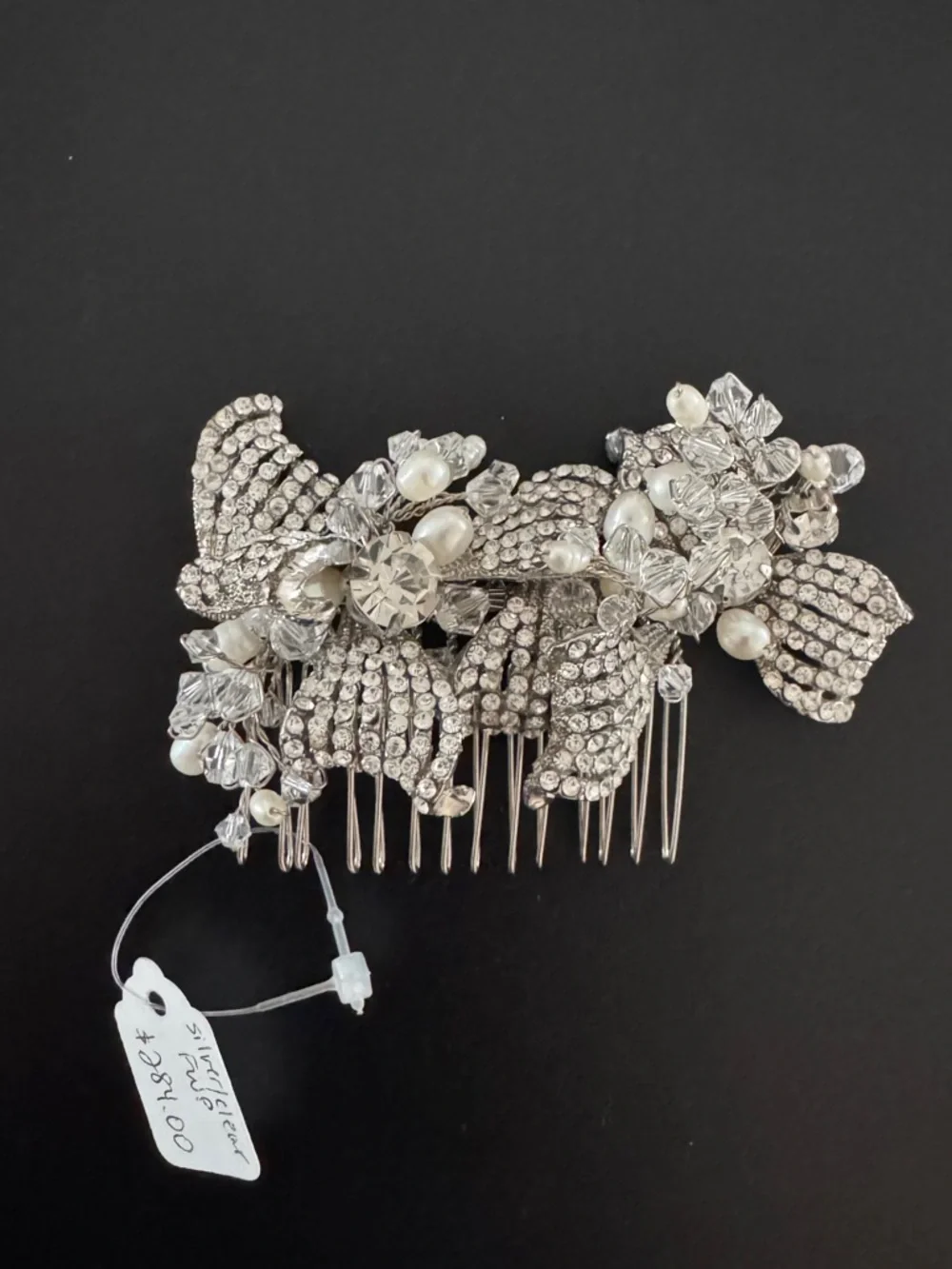 Crystal &‎ Pearl Silver Hair Comb - Bridal Hair Accessory